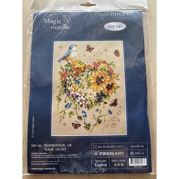 Magic Needle Other - Magic Needle Cross Stitch Kit Sealed Inspiration of Your Heart Bird Floral